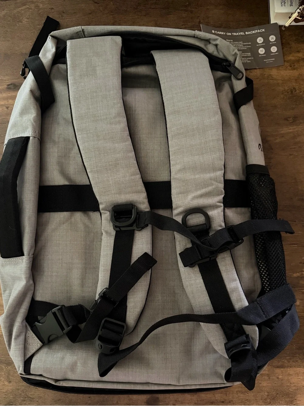 Light Gray Men's Travel Backpack with Multiple Pockets